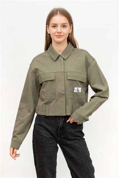 Calvin Klein Milano Utility Shacket Kadın Fermuarlı Sweatshirt Yeşil