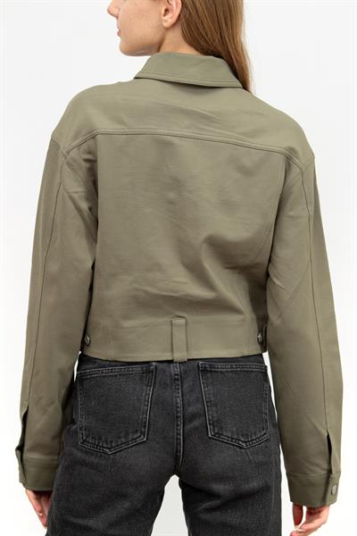 Calvin Klein Milano Utility Shacket Kadın Fermuarlı Sweatshirt Yeşil