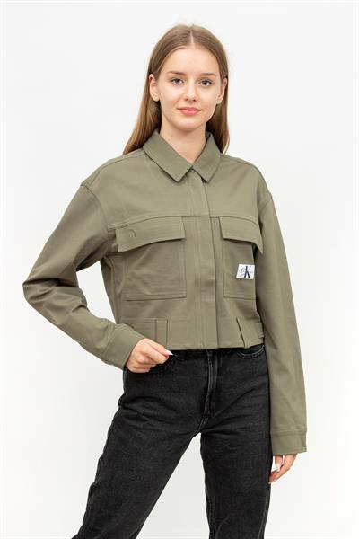 Calvin Klein Milano Utility Shacket Kadın Fermuarlı Sweatshirt Yeşil