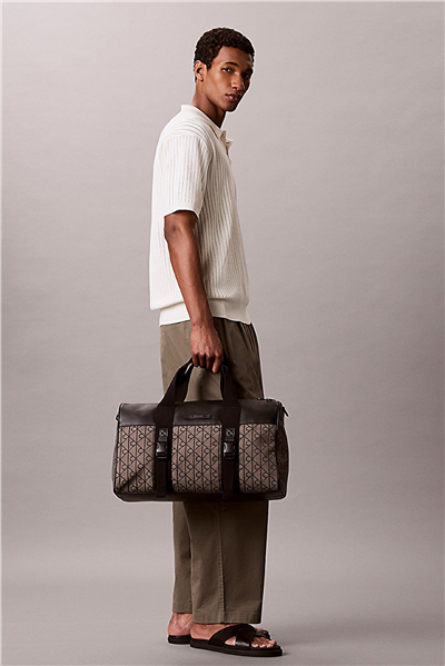 Calvin Klein Mixed Emblem Aop Duffle Erkek Spor Çantası Yeşil