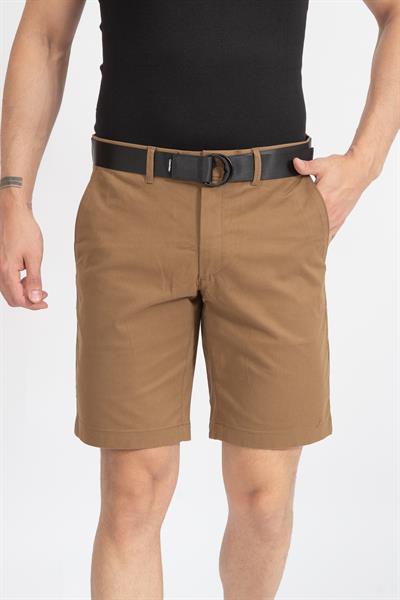 Calvin Klein Modern Twill Slim Belt Erkek Bermuda Şort Kahverengi