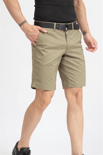 Calvin Klein Modern Twill Slim Belt Erkek Bermuda Şort Yeşil