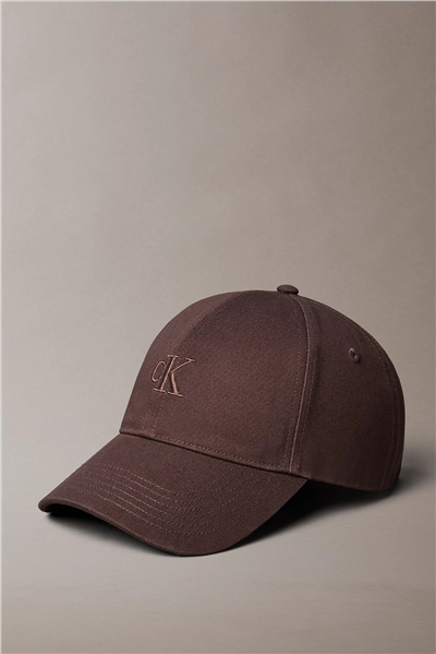 Calvin Klein Monogram Embroidery Baseball Cap Kadın Baseball Şapka Kahverengi