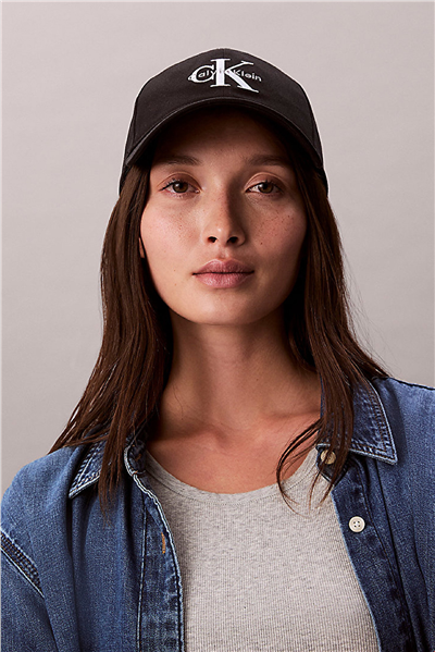 Calvin Klein Monologo Embroidery Baseball Hat Kadın Baseball Şapka Siyah