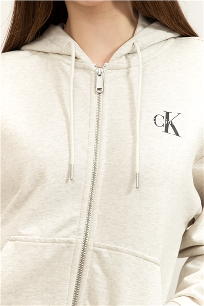 Calvin Klein Monologo French Terry Fz Bf Kadın Kapüşonlu Sweatshirt