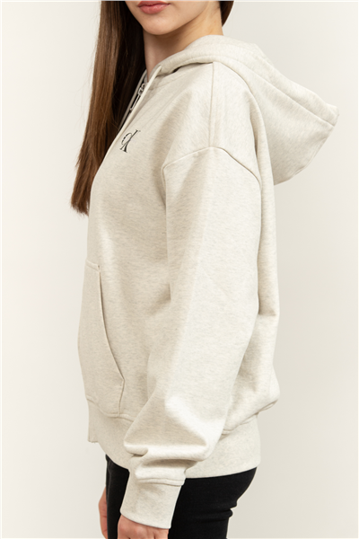 Calvin Klein Monologo French Terry Fz Bf Kadın Kapüşonlu Sweatshirt