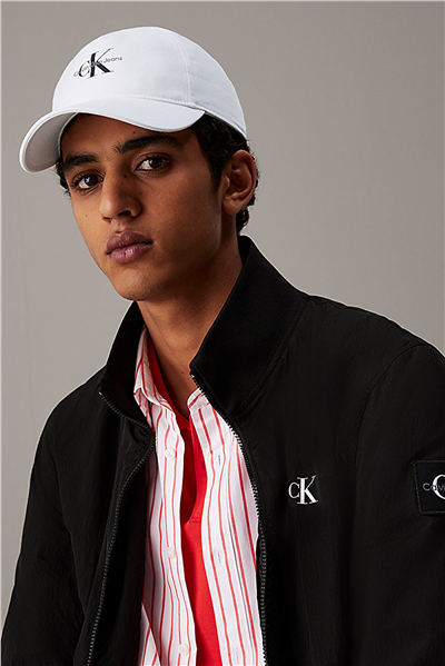 Calvin Klein Monologo Printed Baseball Cap Erkek Baseball Şapka Beyaz