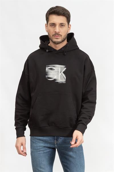 Calvin Klein Motion Logo Mod Comfort Hoodie Erkek Kapüşonlu Sweatshirt