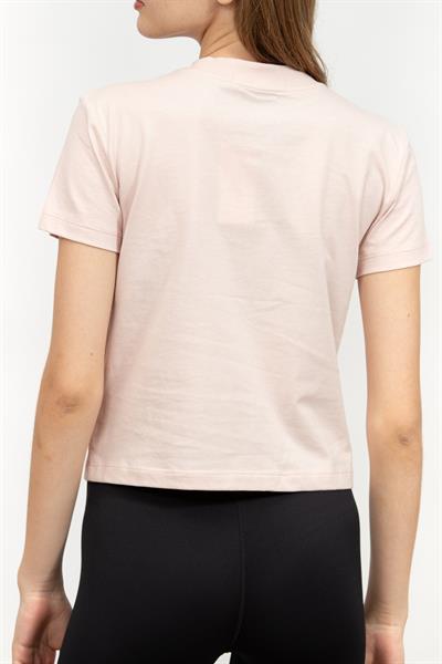 Calvin Klein Multi Placement Logo Baby Kadın Bisiklet Yaka T-Shirt Pembe