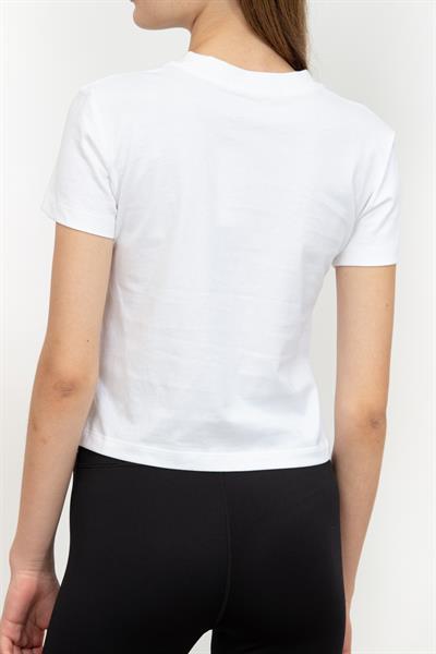 Calvin Klein Multi Placement Logo Baby Kadın Bisiklet Yaka T-Shirt Beyaz