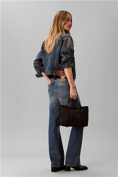 Calvin Klein Nylon Small Tote Crossbody Kadın Mini Omuz Çantası Siyah