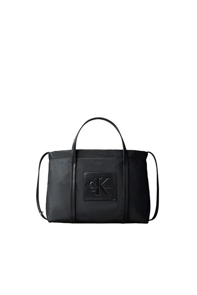Calvin Klein Nylon Small Tote Crossbody Kadın Mini Omuz Çantası Siyah