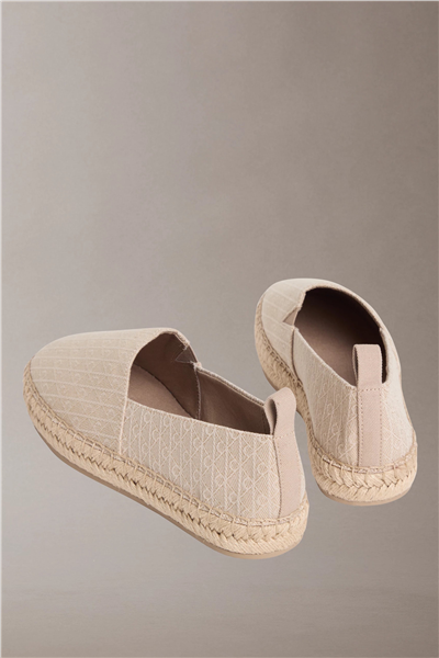 Calvin Klein Oblique Espadrille A Kadın Espadril Bej