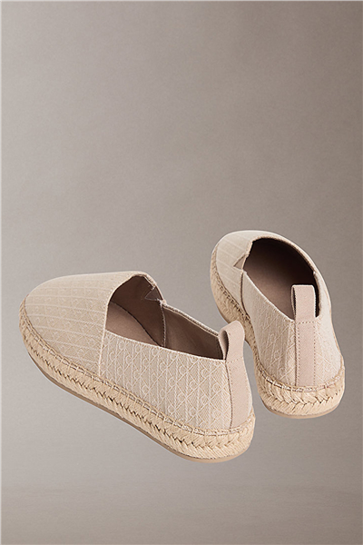 Calvin Klein Oblique Espadrille A Kadın Espadril Bej