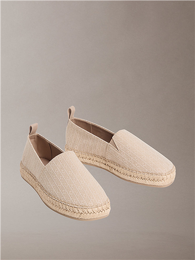 Calvin Klein Oblique Espadrille A Kadın Espadril Bej