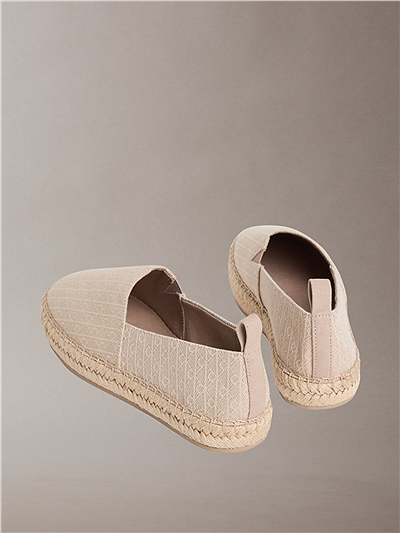 Calvin Klein Oblique Espadrille A Kadın Espadril Bej