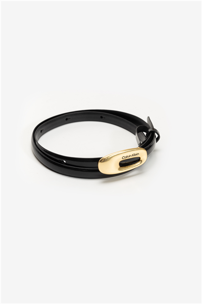 Calvin Klein Oval Buckle Shiny Strap 15MM Kadın Kemer