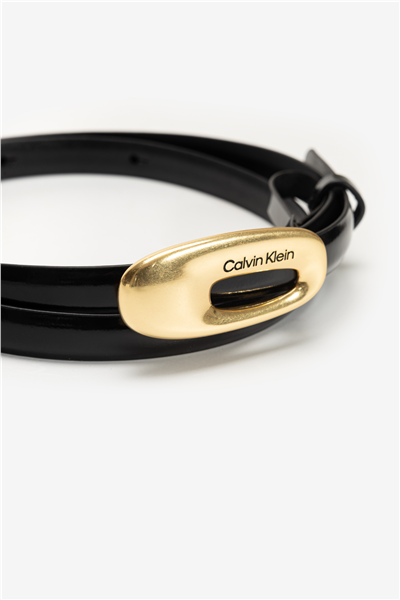 Calvin Klein Oval Buckle Shiny Strap 15MM Kadın Kemer