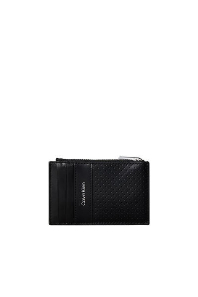 Calvin Klein Perforated N/S Zip Cardholder Erkek Kartlık Siyah