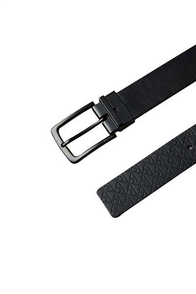 Calvin Klein Pin Buckle Rbr Aop 35Mm Adj/Rev Erkek Kemer Siyah
