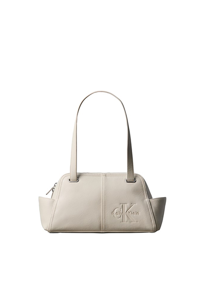 Calvin Klein Pockets Monologo Shoulder Bag Kadın Mini Omuz Çantası Bej