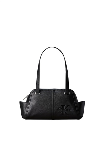 Calvin Klein Pockets Monologo Shoulder Bag Kadın Mini Omuz Çantası Siyah