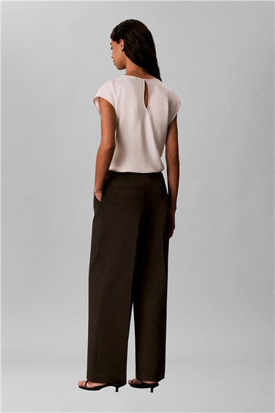 Calvin Klein Ponte Wide Leg Pant (internal Ew Kadın Pantolon Siyah