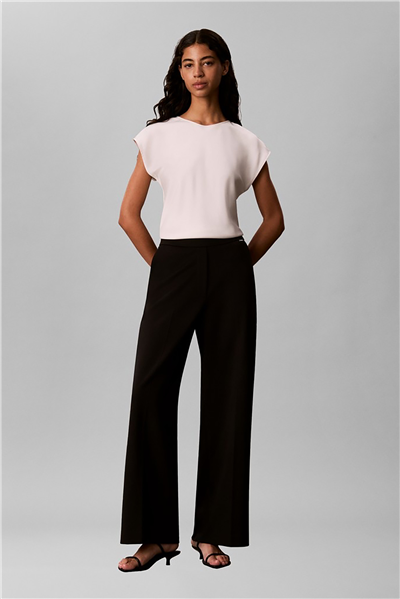 Calvin Klein Ponte Wide Leg Pant (internal Ew Kadın Pantolon Siyah