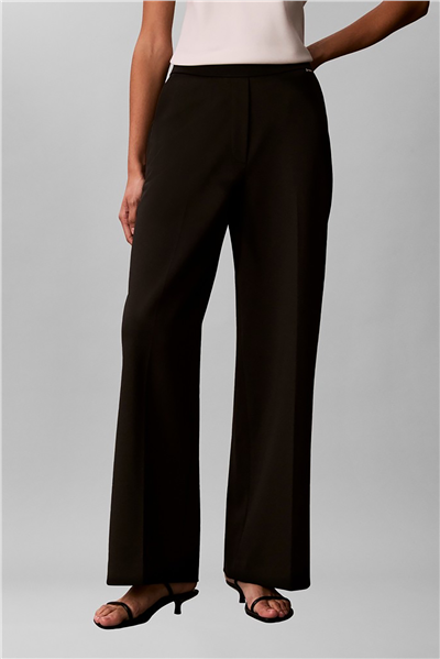 Calvin Klein Ponte Wide Leg Pant (internal Ew Kadın Pantolon Siyah