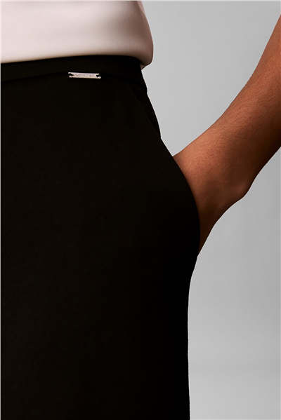 Calvin Klein Ponte Wide Leg Pant (internal Ew Kadın Pantolon Siyah