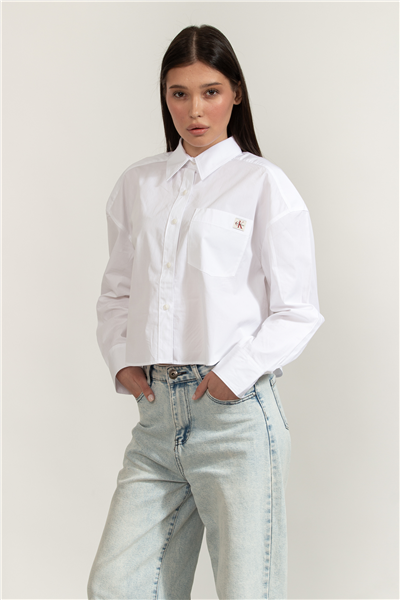 Calvin Klein Poplin Cropped Shirt Kadın Gömlek