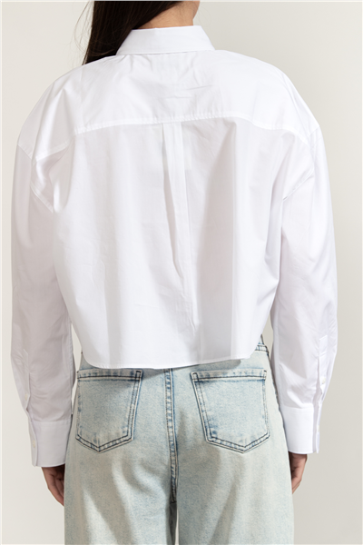 Calvin Klein Poplin Cropped Shirt Kadın Gömlek