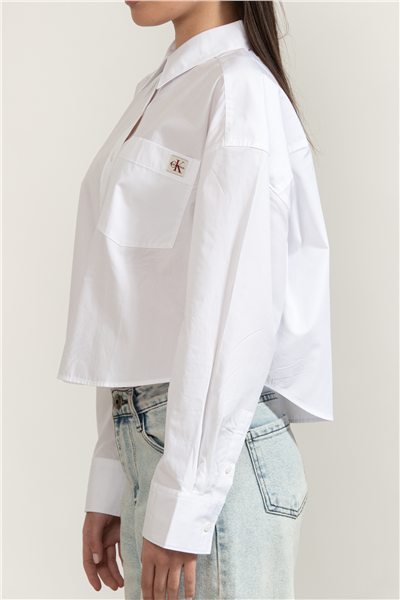 Calvin Klein Poplin Cropped Shirt Kadın Gömlek