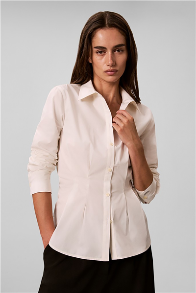 Calvin Klein Poplin Fitted Shirt Kadın Gömlek Beyaz