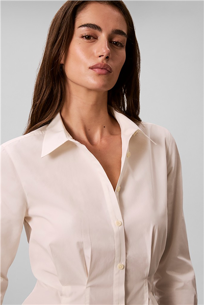 Calvin Klein Poplin Fitted Shirt Kadın Gömlek Beyaz