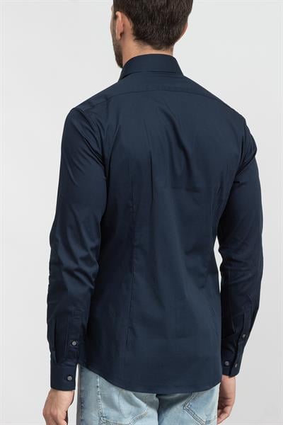 Calvin Klein Poplin Stretch Slim Erkek Gömlek Mavi