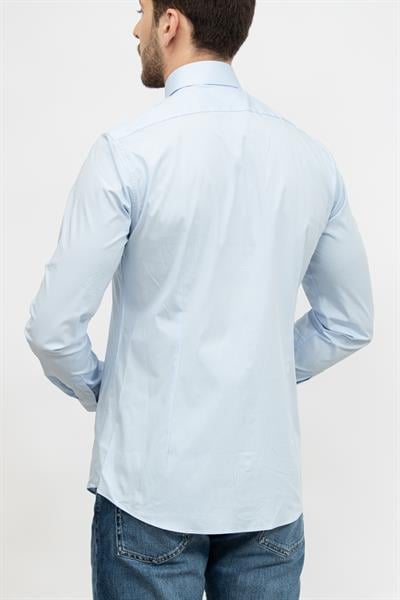 Calvin Klein Poplin Stretch Slim Erkek Gömlek Mavi