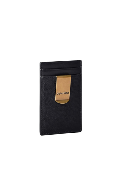Calvin Klein Premium Leather Cardholder W/ Mo Erkek Kartlık Siyah