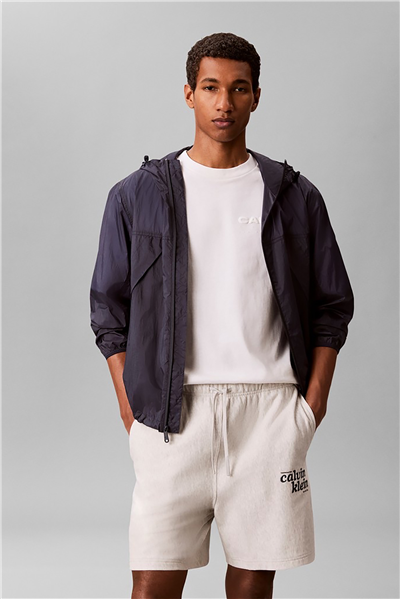 Calvin Klein Premium Terry Graphic Short Erkek Şort Beyaz