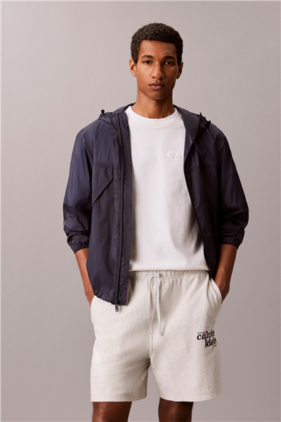 Calvin Klein Premium Terry Graphic Short Erkek Şort Beyaz