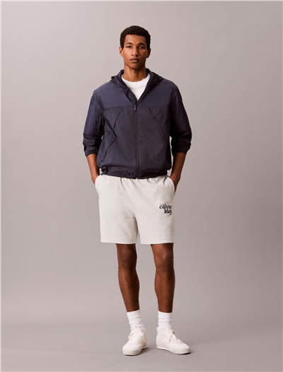 Calvin Klein Premium Terry Graphic Short Erkek Şort Beyaz