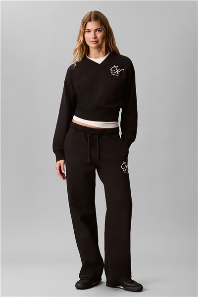 Calvin Klein Premium Terry Script Logo Pant Kadın Eşofman Altı Siyah