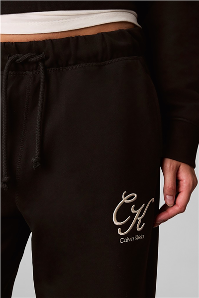 Calvin Klein Premium Terry Script Logo Pant Kadın Eşofman Altı Siyah