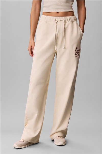 Calvin Klein Premium Terry Script Logo Pant Kadın Eşofman Altı Bej