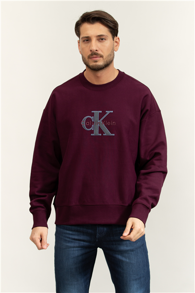 Calvin Klein Premium Tri-Color Monologo Cn Sw Erkek Bisiklet Yaka Sweatshirt