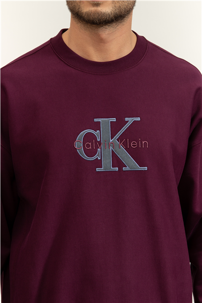 Calvin Klein Premium Tri-Color Monologo Cn Sw Erkek Bisiklet Yaka Sweatshirt