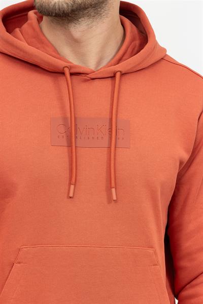 Calvin Klein Raised Rubber Logo Erkek Kapüşonlu Sweatshirt