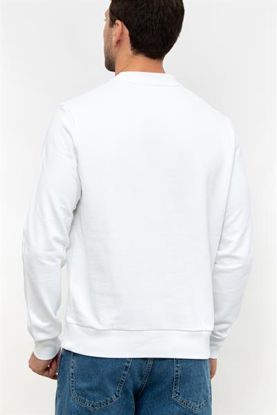 Calvin Klein Raised Rubber Logo Erkek Bisiklet Yaka Sweatshirt