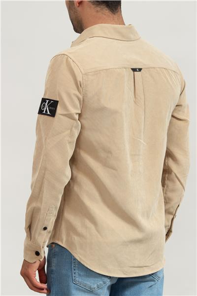 Calvin Klein Reg Fit Corduroy Erkek Gömlek Bej