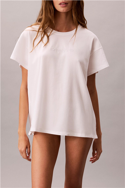 Calvin Klein Relaxed Tee Kadın Pijama Üstü Beyaz